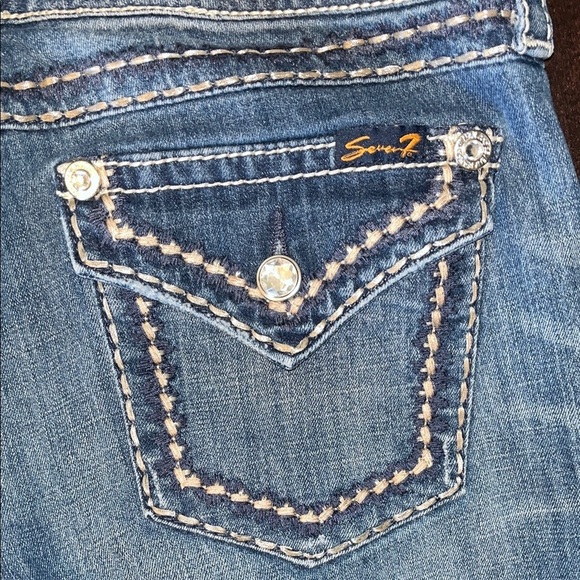 Seven Jeans Bootcut 8 Women's Blue Jeans. 32.5" Inseam10" Rise17.5" Leg Opening - Picture 6 of 9